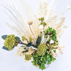 Fresh Spring Greens - Hydrangea & Acacia Eternal Vase Arrangements
