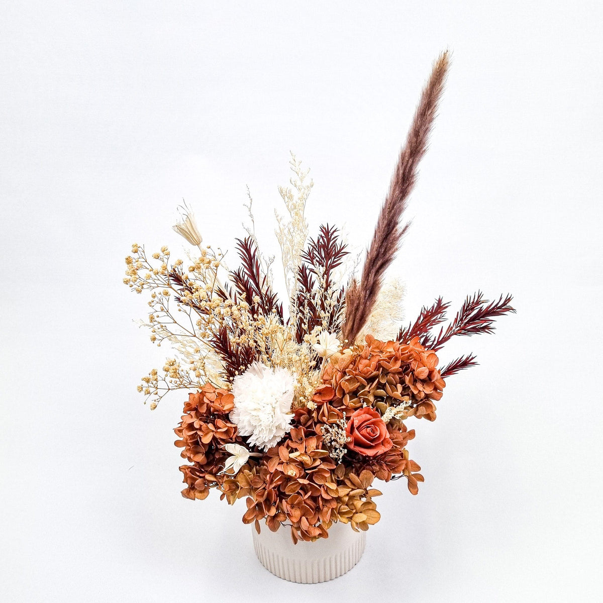 Rustic Charm - Hydrangea, Baby's Breath & Carnation Vase Arrangements