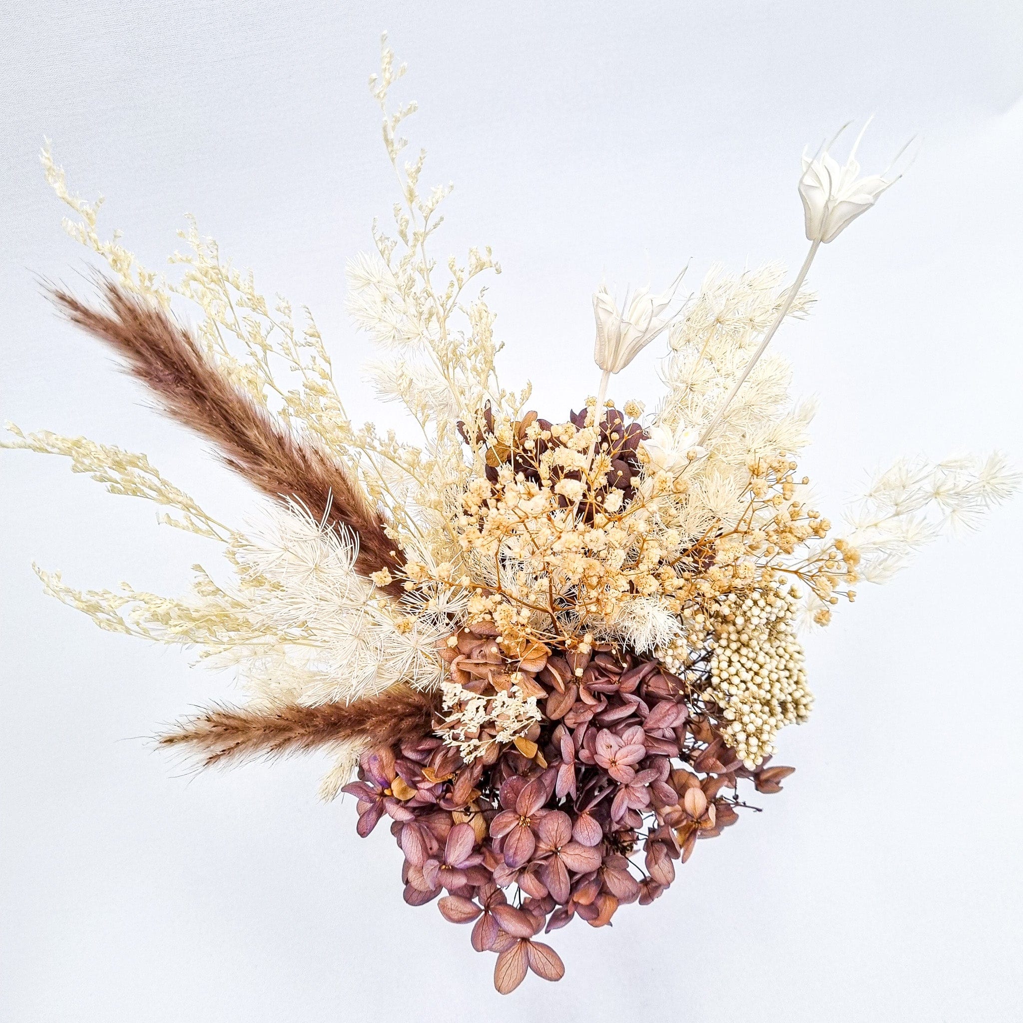 Autumnal Whisper - Delicate Pink and White Hydrangea and Baby's Breath Eternal Large Vase Arrangements