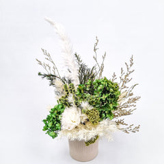 Green Harmony - Carnation & Eucalyptus Preserved Flower Arrangements
