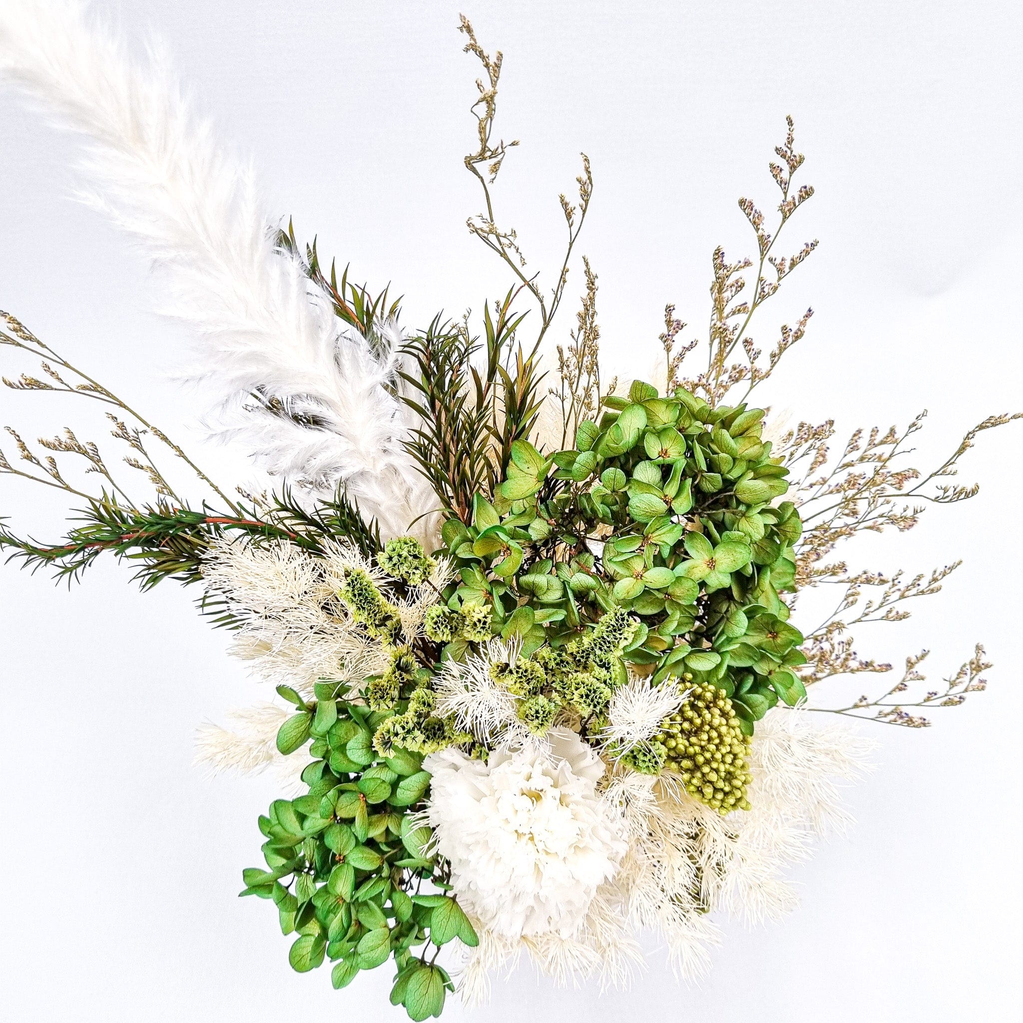 Green Harmony - Carnation & Eucalyptus Preserved Flower Arrangements
